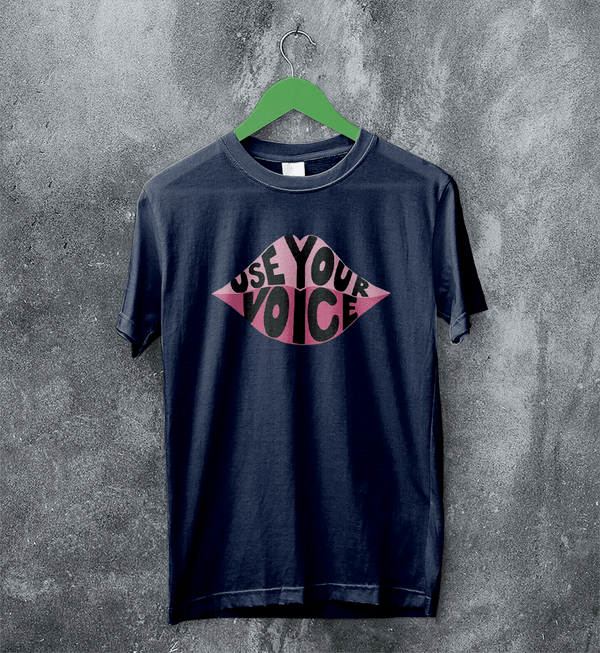 Mom Voice T-Shirt Women's Day Shirt Use Your Voice Tee Mom Gift - Navy Blue - WorldWideShirt
