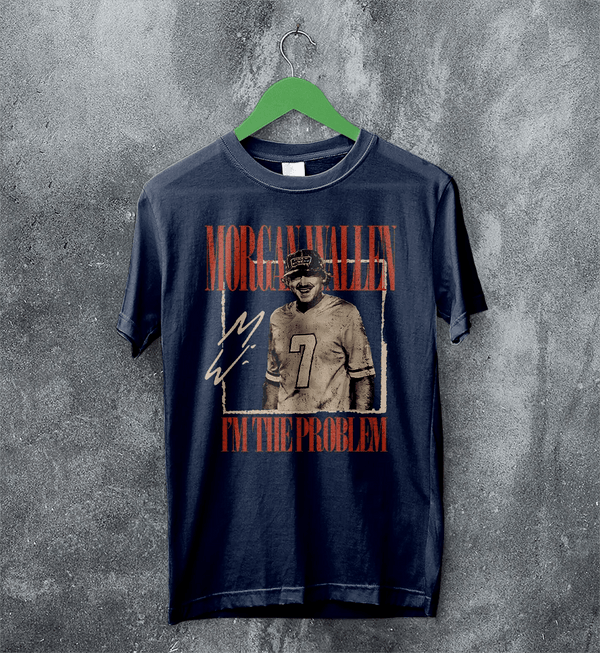 Morgan Wallen T-Shirt Morgan Wallen I'm the Problem Shirt USA Album Music Tee - Navy Blue - WorldWideShirt