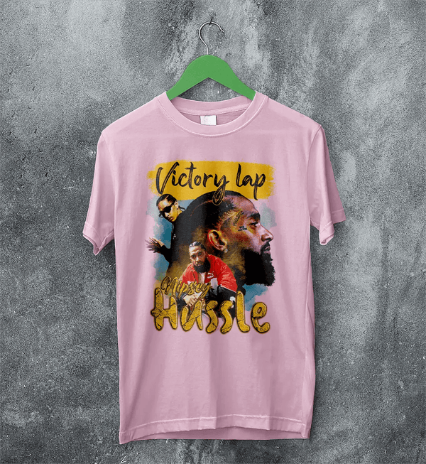 Nipsey Hussel Bootleg T-Shirt Victory Lap Rap Shirt Nipsey Hussel Merch - Light Pink - WorldWideShirt