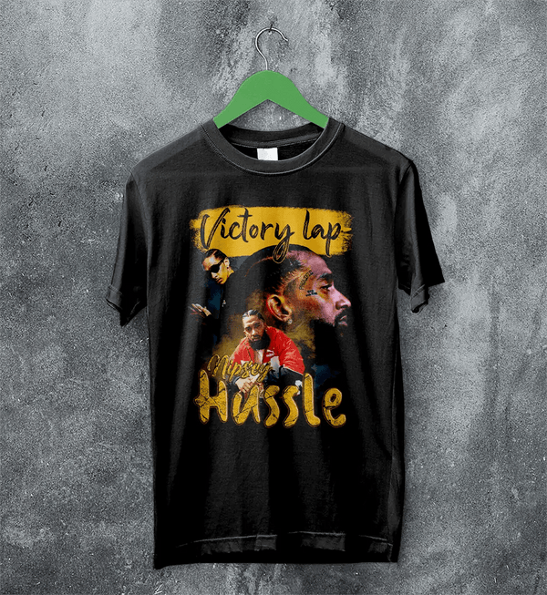 Nipsey Hussel Bootleg T-Shirt Victory Lap Rap Shirt Nipsey Hussel Merch - Black - WorldWideShirt