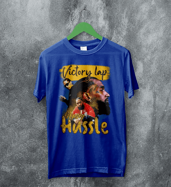 Nipsey Hussel Bootleg T-Shirt Victory Lap Rap Shirt Nipsey Hussel Merch - Royal Blue - WorldWideShirt