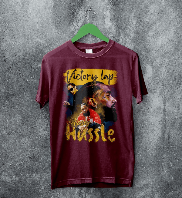 Nipsey Hussel Bootleg T-Shirt Victory Lap Rap Shirt Nipsey Hussel Merch - Red Maroon - WorldWideShirt
