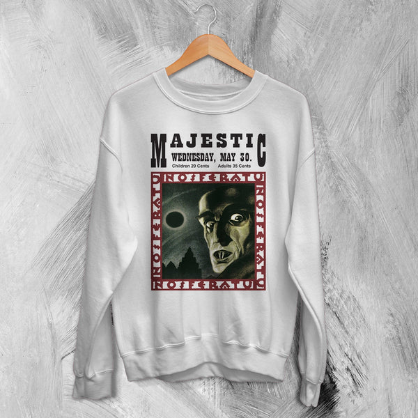 Nosferatu The Majestic Sweatshirt Majestic Nightmare Shirt Horror Movie Crewneck - White - WorldWideShirt