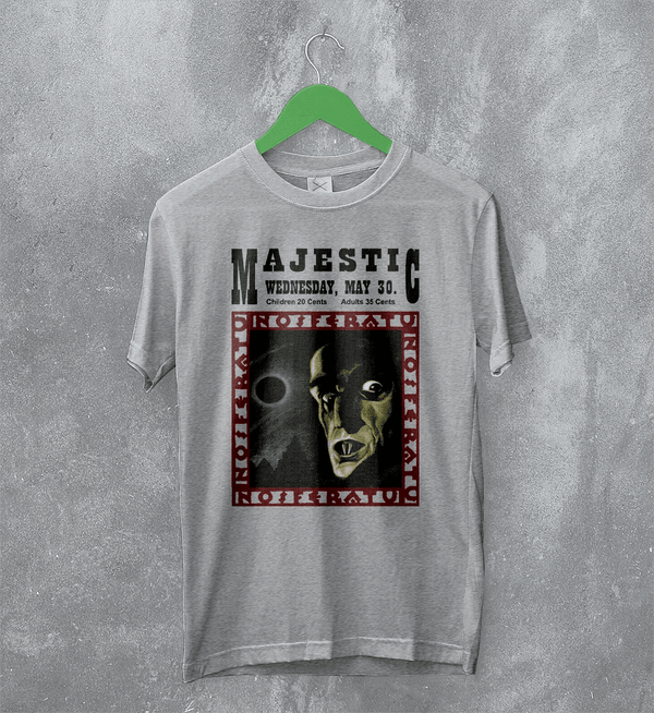 Nosferatu The Majestic T-Shirt Majestic Nightmare Shirt Horror Movie Tee - Sport Grey - WorldWideShirt