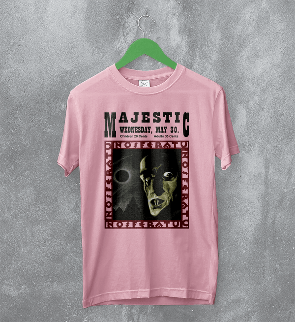 Nosferatu The Majestic T-Shirt Majestic Nightmare Shirt Horror Movie Tee - Light Pink - WorldWideShirt