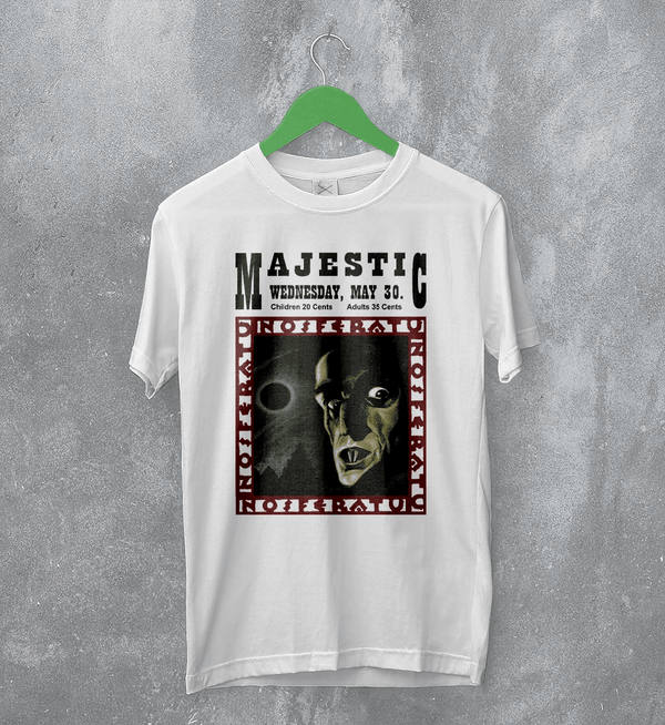Nosferatu The Majestic T-Shirt Majestic Nightmare Shirt Horror Movie Tee - White - WorldWideShirt