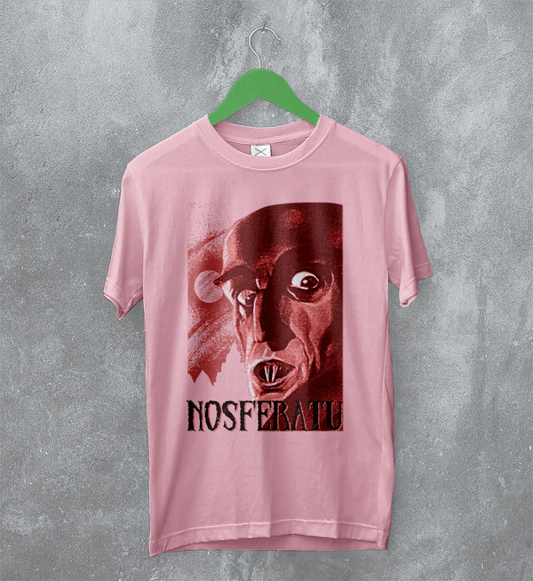 Nosferatu Vampire T-Shirt Horror Nosferatu Shirt Nightmare Movie Tee - Light Pink - WorldWideShirt