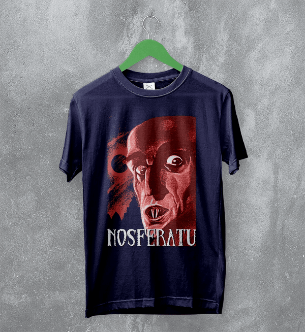 Nosferatu Vampire T-Shirt Horror Nosferatu Shirt Nightmare Movie Tee - Navy Blue - WorldWideShirt