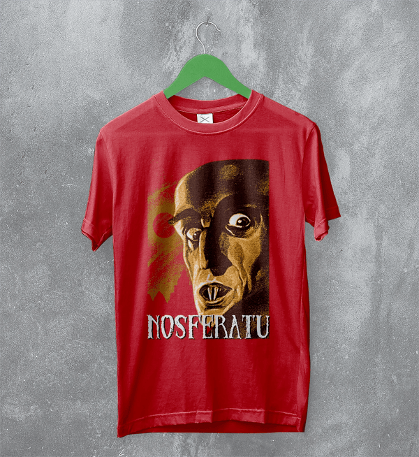 Nosferatu Vampire T-Shirt Horror Nosferatu Shirt Nightmare Movie Tee - Red - WorldWideShirt