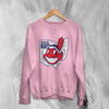 Old Cleveland Guardians Logo Sweatshirt Cleveland Indians Map Shirt Believe Land Baseball Merch - WorldWideShirt