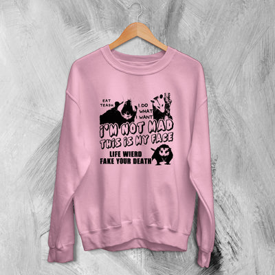 Opossum Sweatshirt Im Not Mad This is My Face Sweater Angry Possum - WorldWideShirt