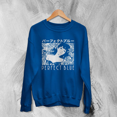 Perfect Blue Sweatshirt Mima Kirigoe Anime Merch Blue Poster (1997) Perfect Blue Shirt - WorldWideShirt