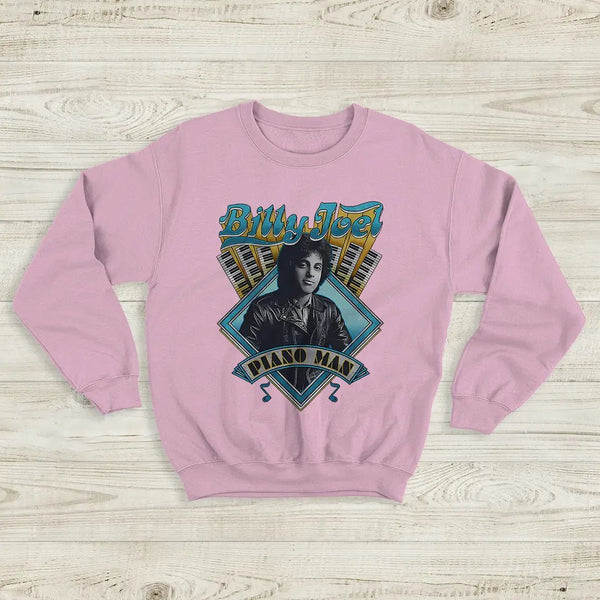 Piano Man Sweatshirt Billy Joel Shirt Pop Music Rock and Roll to Me Merch - Light Pink - WorldWideShirt