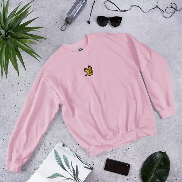 Pichu Embroidered Pokémon Sweatshirt – Minimalist Gen 1 Style - Light Pink - WorldWideShirt
