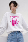 Retro Aaliyah Sweatshirt Hip Hop Aaliyah Bootleg Shirt Vintage Queen of Urban Pop Crewneck - White - WorldWideShirt
