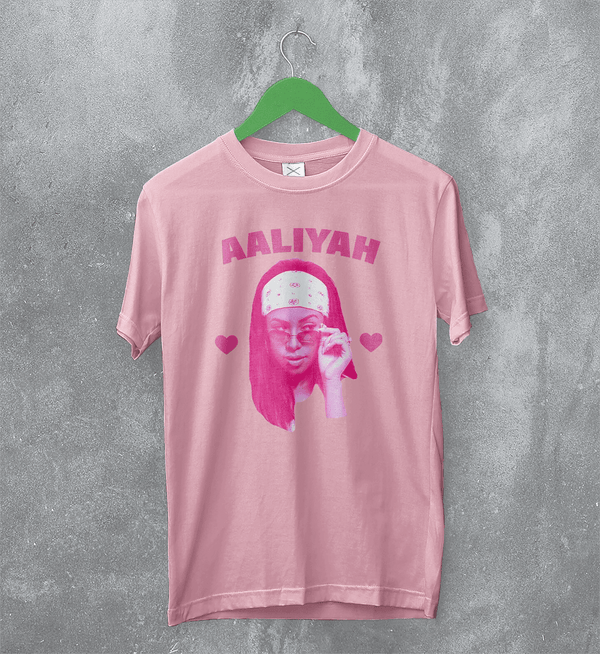 Retro Aaliyah T-Shirt Hip Hop Aaliyah Bootleg Shirt Vintage Queen of Urban Pop Tee - Light Pink - WorldWideShirt