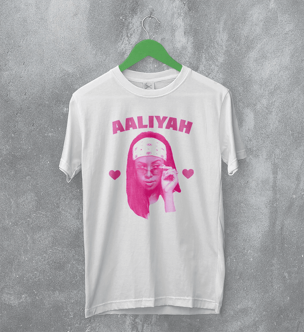 Retro Aaliyah T-Shirt Hip Hop Aaliyah Bootleg Shirt Vintage Queen of Urban Pop Tee - White - WorldWideShirt
