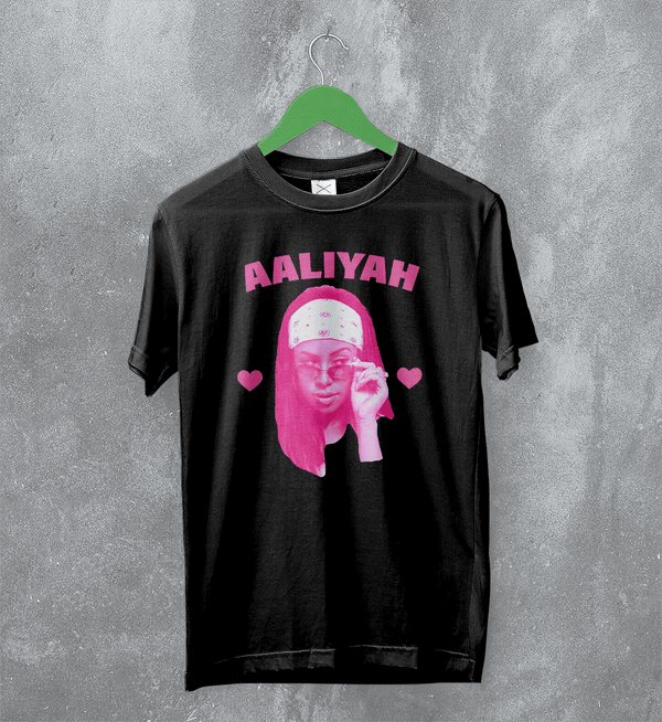 Retro Aaliyah T-Shirt Hip Hop Aaliyah Bootleg Shirt Vintage Queen of Urban Pop Tee - Black - WorldWideShirt