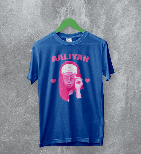 Retro Aaliyah T-Shirt Hip Hop Aaliyah Bootleg Shirt Vintage Queen of Urban Pop Tee - Royal Blue - WorldWideShirt