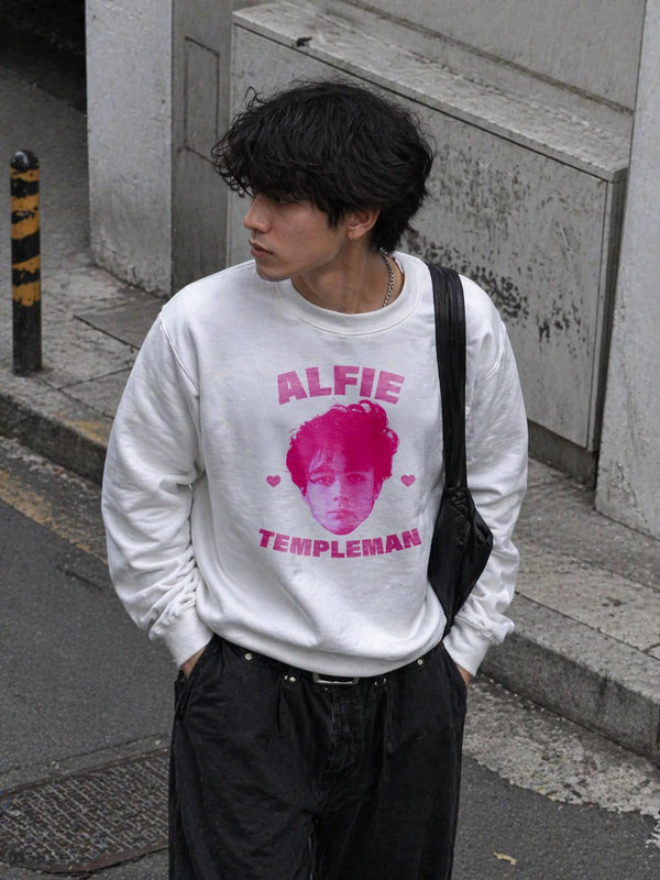 Retro Alfie Templeman Sweatshirt Alfie Templeman Pop Shirt Vintage Music Crewneck - White - WorldWideShirt