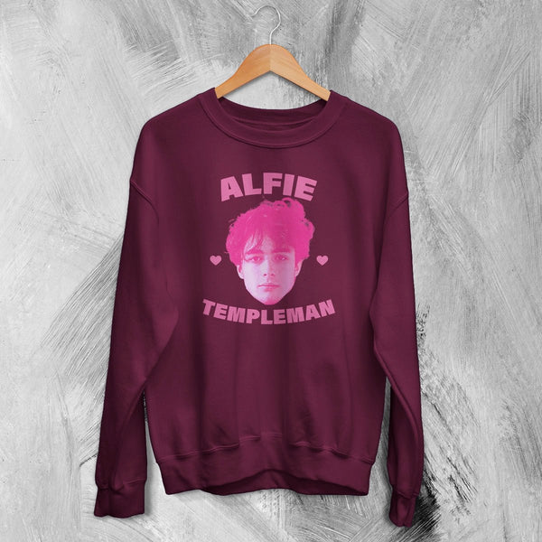 Retro Alfie Templeman Sweatshirt Alfie Templeman Pop Shirt Vintage Music Crewneck - Red Maroon - WorldWideShirt