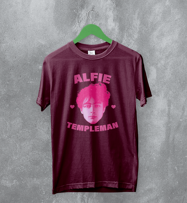 Retro Alfie Templeman T-Shirt Alfie Templeman Pop Shirt Vintage Music Tee - Red Maroon - WorldWideShirt