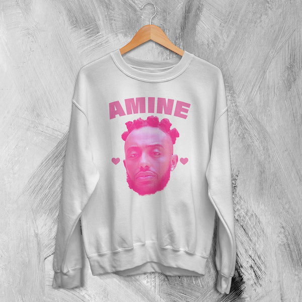 Retro Amine Sweatshirt Rapper Amine Shirt Vintage Aminé Hiphop Rap Music Crewneck - White - WorldWideShirt