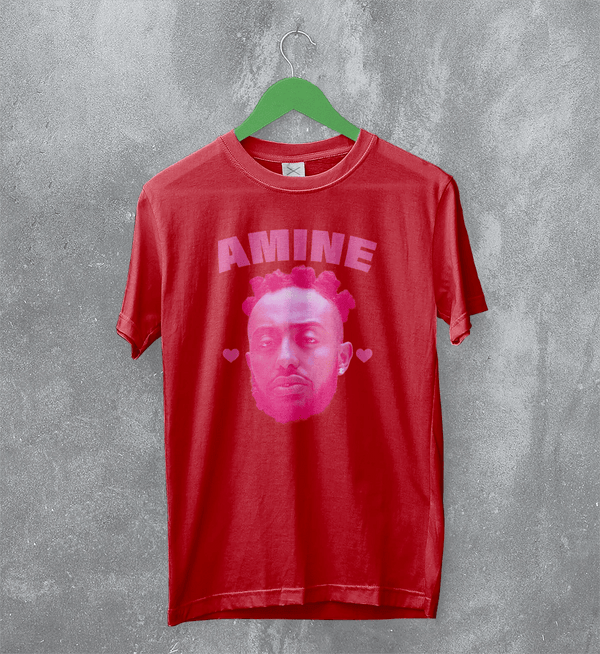 Retro Amine T-Shirt Rapper Amine Shirt Vintage Aminé Hiphop Rap Music Tee - Red - WorldWideShirt