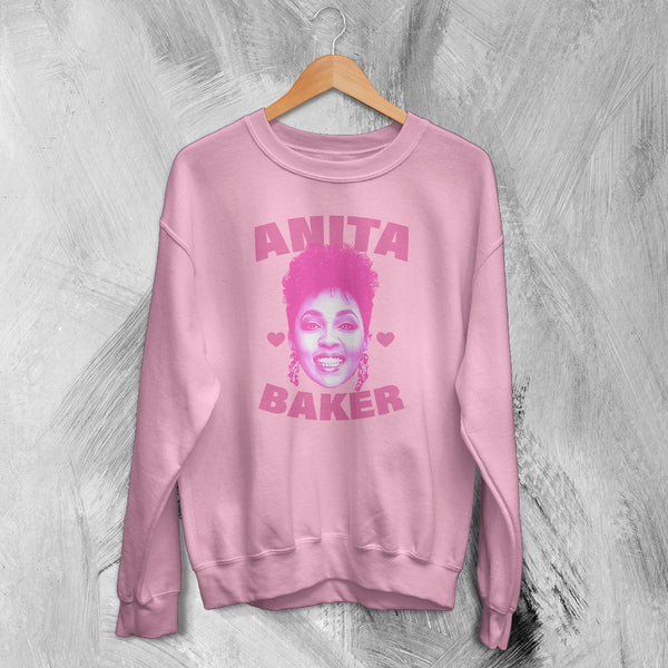 Retro Anita Baker Sweatshirt Jazz Anita Baker Lover Shirt Vintage Soul Music Crewneck - Light Pink - WorldWideShirt