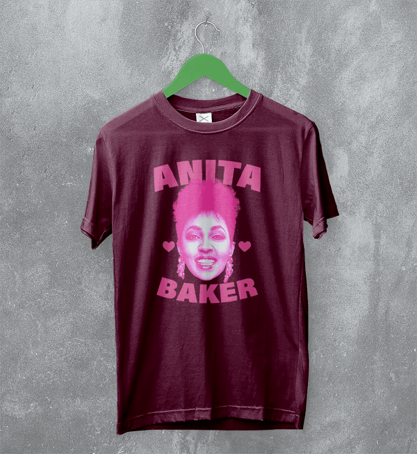 Retro Anita Baker T-Shirt Jazz Anita Baker Lover Shirt Vintage Soul Music Tee - Red Maroon - WorldWideShirt