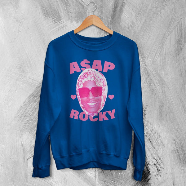 Retro Asap Rocky Sweatshirt Vintage Flacko ASAP Rocky Rap Shirt Hiphop Crewneck - Royal Blue - WorldWideShirt