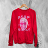Retro Asap Rocky Sweatshirt Vintage Flacko ASAP Rocky Rap Shirt Hiphop Crewneck - Red - WorldWideShirt