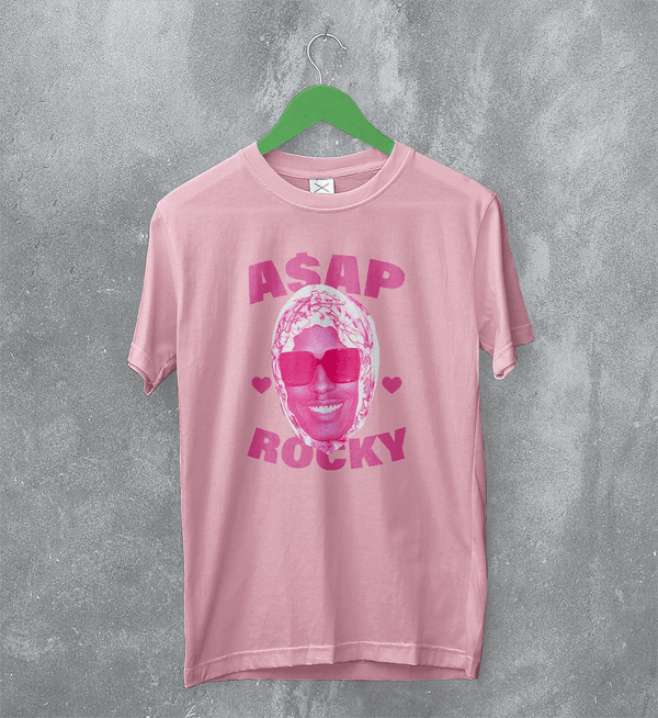 Retro Asap Rocky T-Shirt Vintage Flacko ASAP Rocky Rap Shirt Hiphop Tee - Light Pink - WorldWideShirt