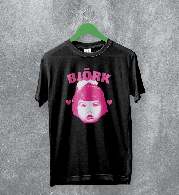 Retro Bjork TShirt Pop Bjork Shirt Vintage Greatest Hits Graphic Tee - Black - WorldWideShirt