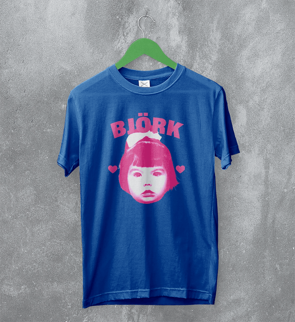 Retro Bjork TShirt Pop Bjork Shirt Vintage Greatest Hits Graphic Tee - Royal Blue - WorldWideShirt