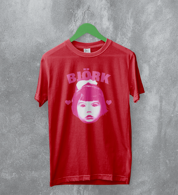 Retro Bjork TShirt Pop Bjork Shirt Vintage Greatest Hits Graphic Tee - Red - WorldWideShirt