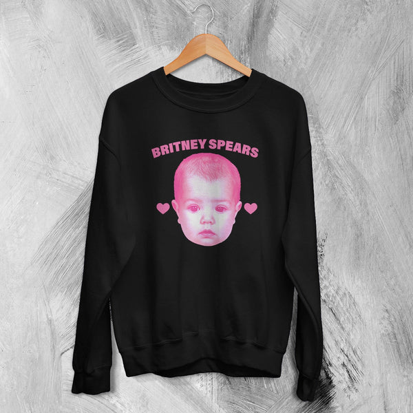 Retro Britney Spears Sweatshirt Britney Spears Pop Princess Shirt Vintage Music Crewneck - Black - WorldWideShirt
