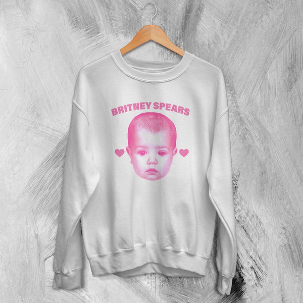 Retro Britney Spears Sweatshirt Britney Spears Pop Princess Shirt Vintage Music Crewneck - White - WorldWideShirt