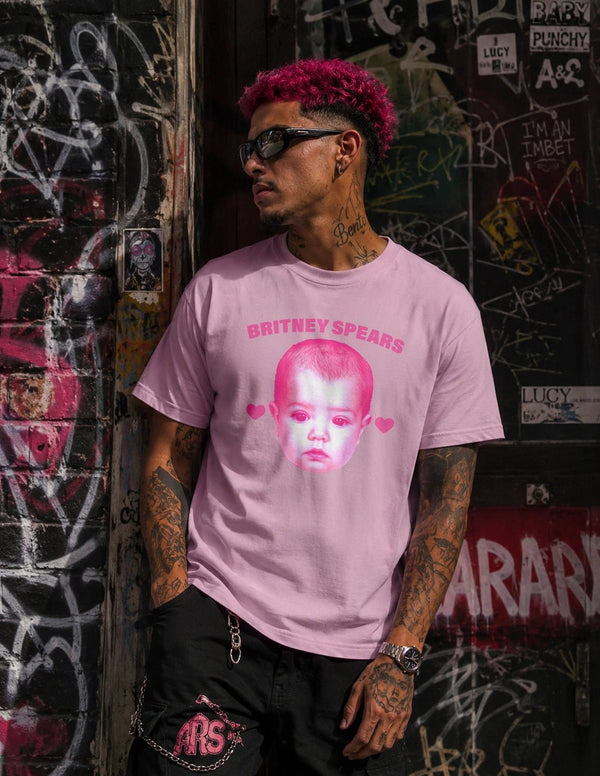 Retro Britney Spears T-Shirt Britney Spears Pop Princess Shirt Vintage Music Tee - Light Pink - WorldWideShirt
