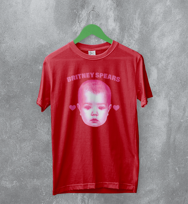 Retro Britney Spears T-Shirt Britney Spears Pop Princess Shirt Vintage Music Tee - Red - WorldWideShirt