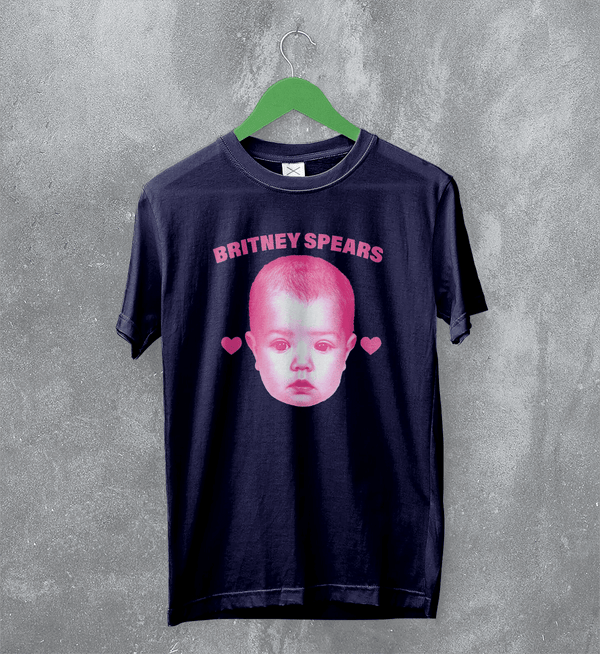 Retro Britney Spears T-Shirt Britney Spears Pop Princess Shirt Vintage Music Tee - Navy Blue - WorldWideShirt