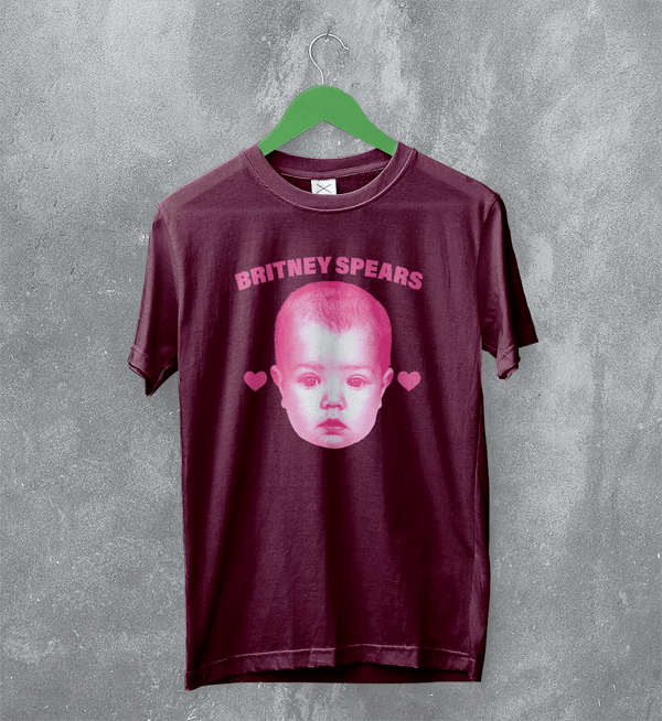 Retro Britney Spears T-Shirt Britney Spears Pop Princess Shirt Vintage Music Tee - Red Maroon - WorldWideShirt