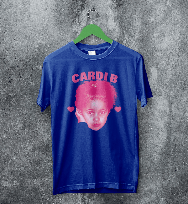 Retro Cardi B T-Shirt Rap Cardi B Concert Shirt Music Rapper Tee - Royal Blue - WorldWideShirt