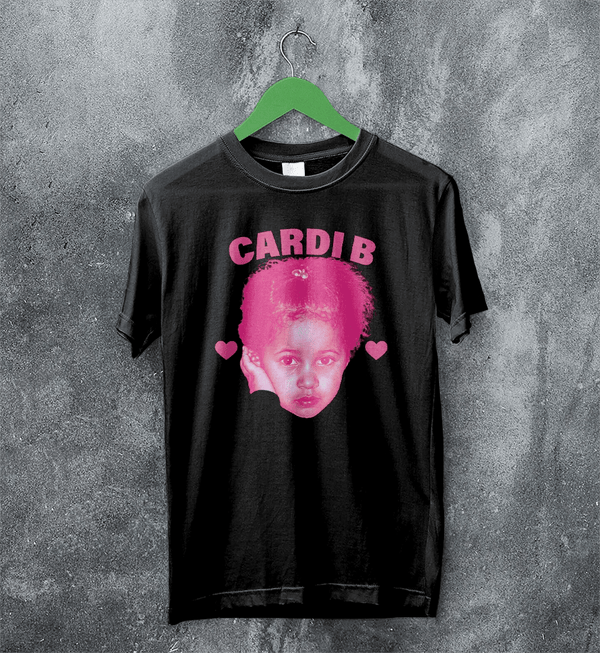 Retro Cardi B T-Shirt Rap Cardi B Concert Shirt Music Rapper Tee - Black - WorldWideShirt