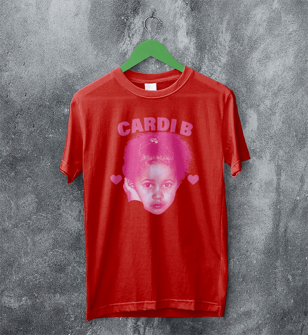 Retro Cardi B T-Shirt Rap Cardi B Concert Shirt Music Rapper Tee - Red - WorldWideShirt