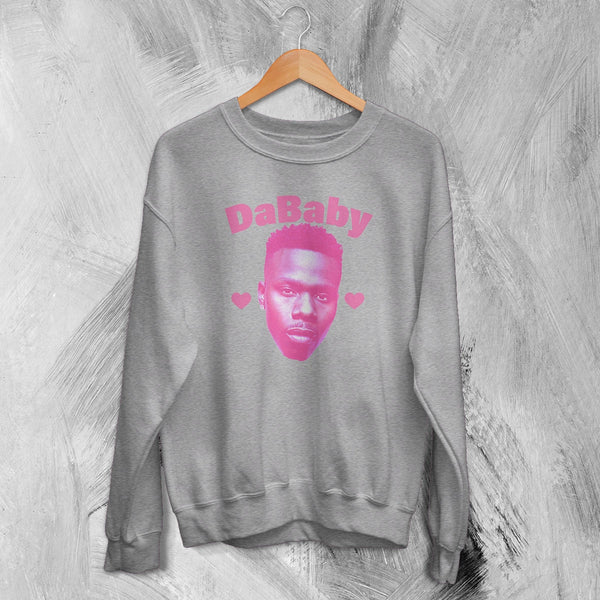 Retro DaBaby Sweatshirt HipHop DaBaby Fans Shirt Vintage Baby Rapper Music Crewneck - Sport Grey - WorldWideShirt