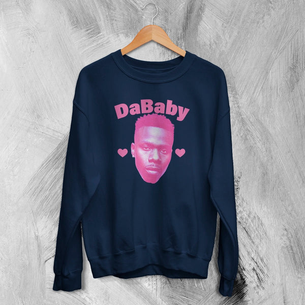 Retro DaBaby Sweatshirt HipHop DaBaby Fans Shirt Vintage Baby Rapper Music Crewneck - Navy Blue - WorldWideShirt