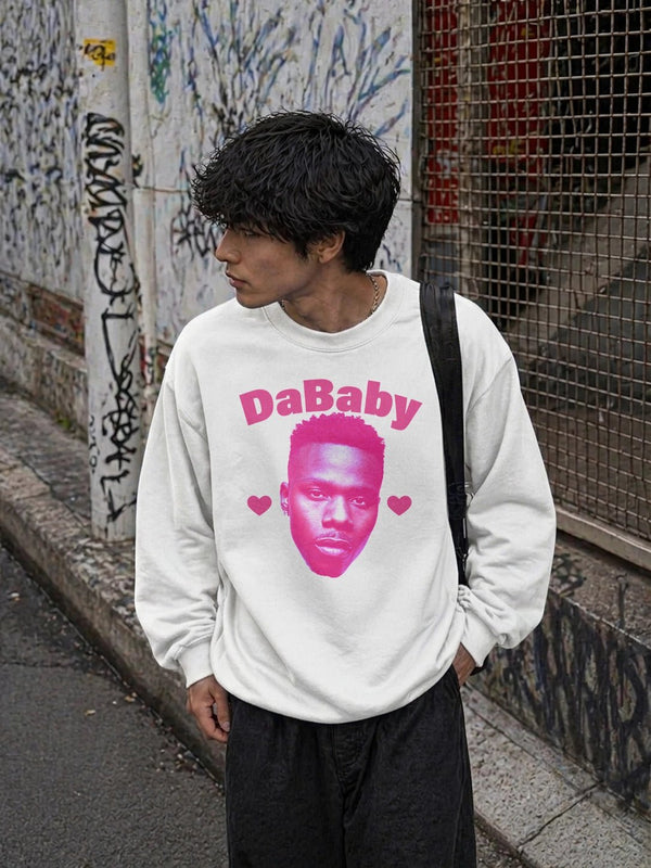 Retro DaBaby Sweatshirt HipHop DaBaby Fans Shirt Vintage Baby Rapper Music Crewneck - White - WorldWideShirt