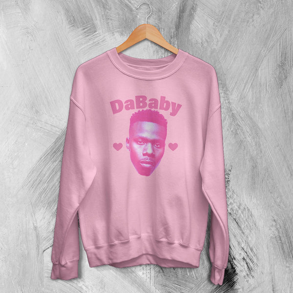 Retro DaBaby Sweatshirt HipHop DaBaby Fans Shirt Vintage Baby Rapper Music Crewneck - Light Pink - WorldWideShirt
