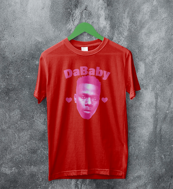 Retro DaBaby T-Shirt HipHop DaBaby Fans Shirt Vintage Baby Rapper Music Tee - Red - WorldWideShirt